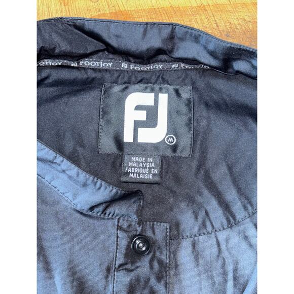 Mens Footjoy Black Wind Breaker Style Golf Vest Pockets 1/4 Snap Closure Size M - Picture 5 of 10